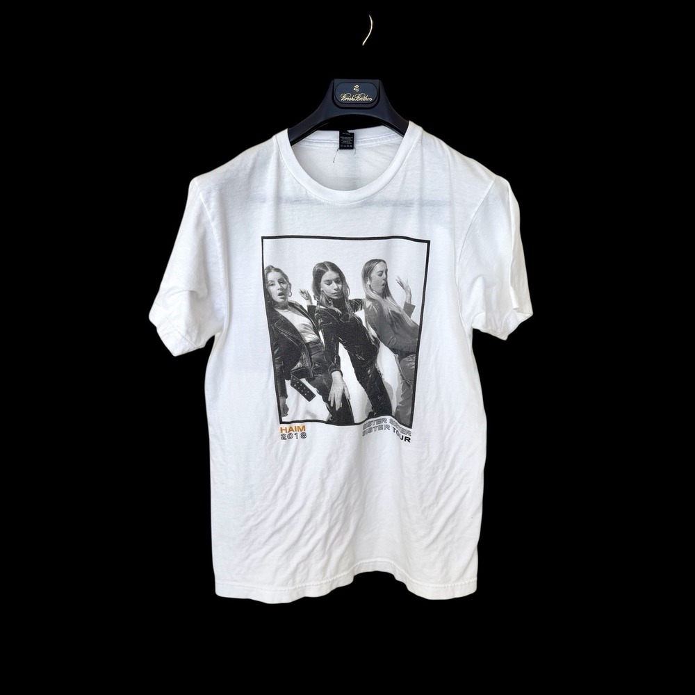 Haim Sister Sister Sister Tour Tshirt 2018 Medium White Distressed Band Girls Tv
